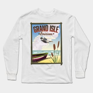 Grand Isle, Louisiana Travel poster Long Sleeve T-Shirt